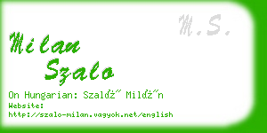 milan szalo business card